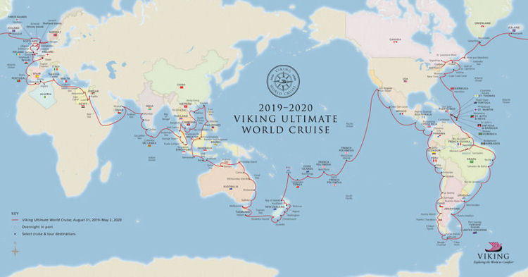 Viking Ultimate World Cruise Map