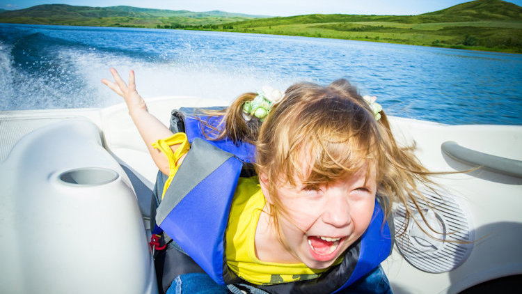 child on water