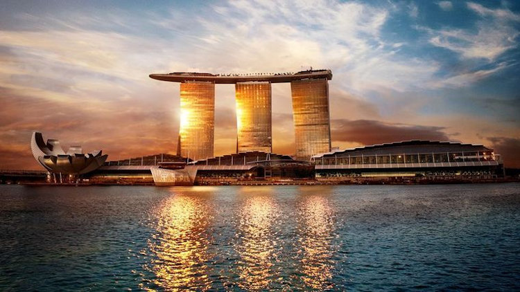 Marina Bay Sands exterior at sunset