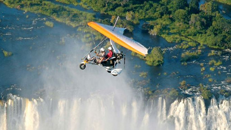 microlight over Victoria Falls