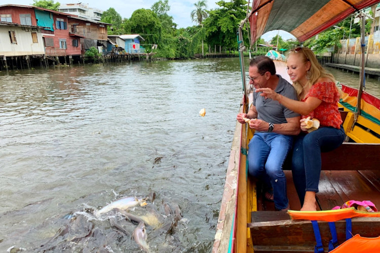 Thailand feeding fish