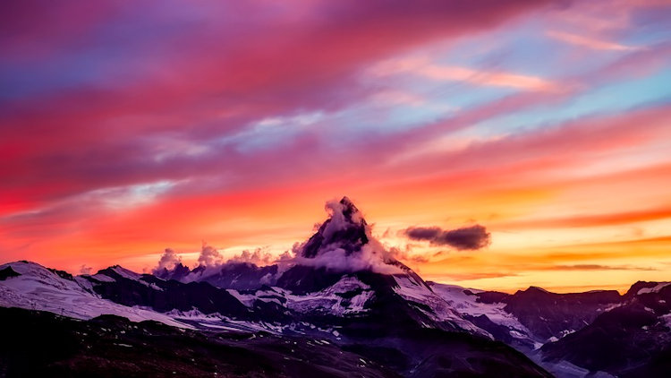 sunset at the Matterhorn