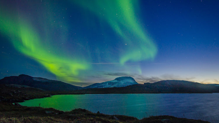 Northern Lights over Lake Tornetrask in Abisko