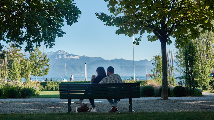 Beau Rivage Palace lakeside romantic view