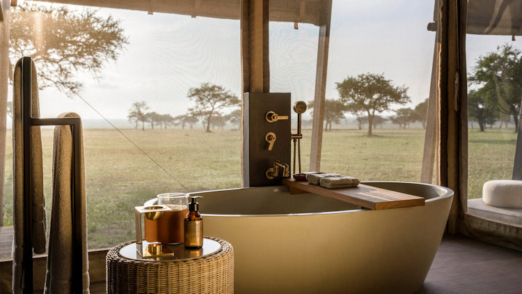 Singita Sabora Tented Camp bath