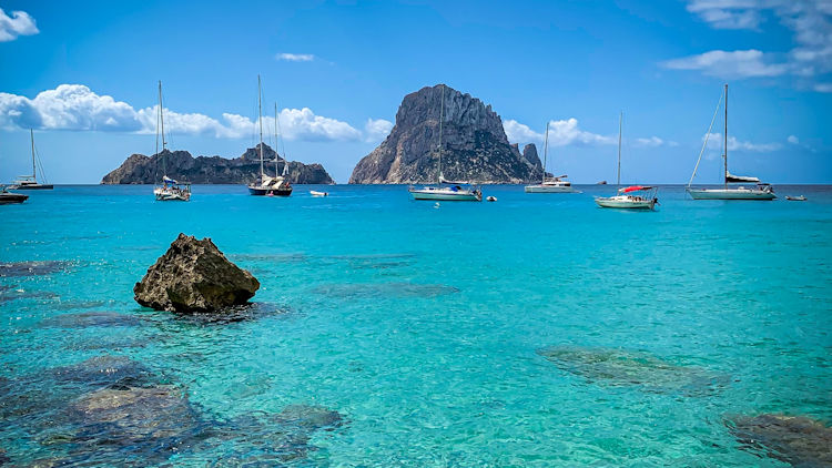 Ibiza sea and sailboats