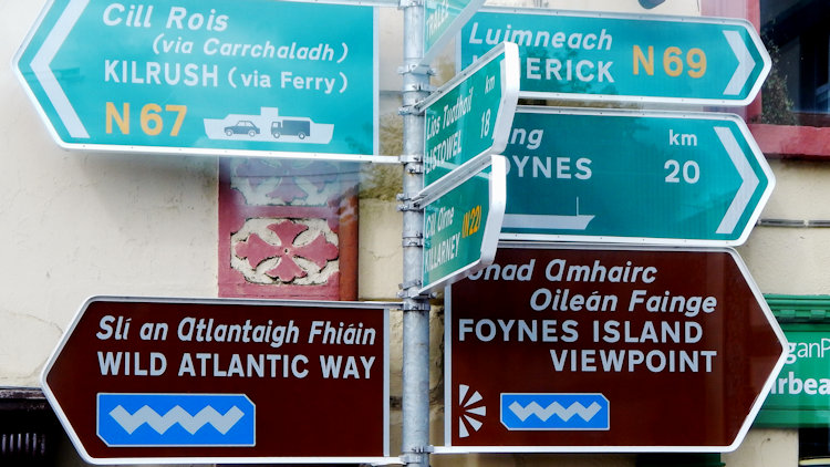 Ireland road sign
