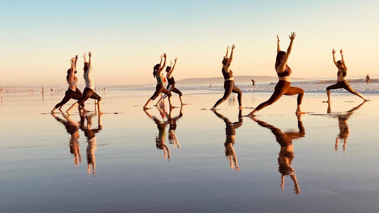 beach yoga