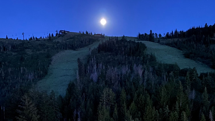 St Regis Deer Valley full moon over mountain
