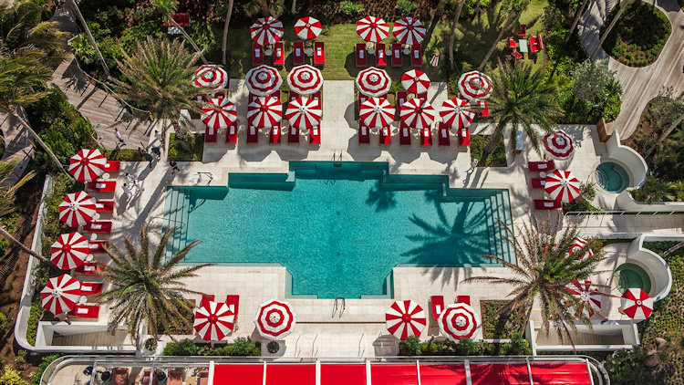 Faena Hotel Miami Beach pool aerial