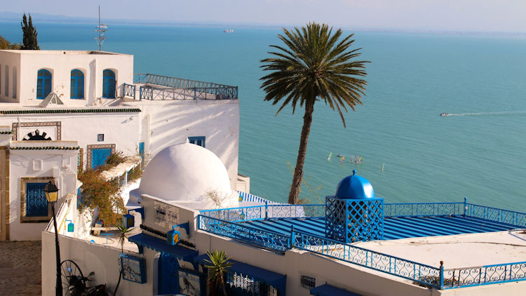 Tunisia white and blue