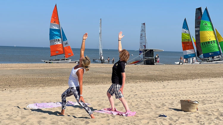 yoga on beach