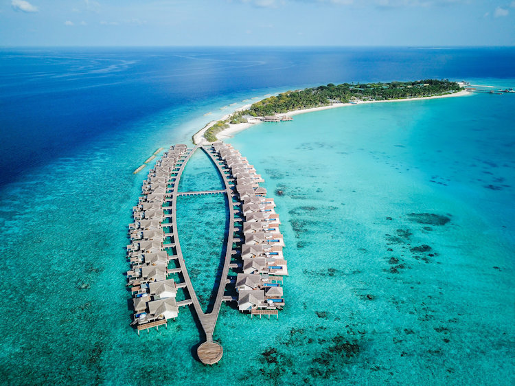 Fairmont Maldives aerial