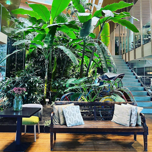Hotel Jakarta Amsterdam lobby garden