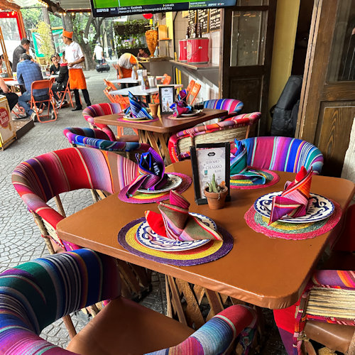 Sidewalk restaurant near Hotel Volga