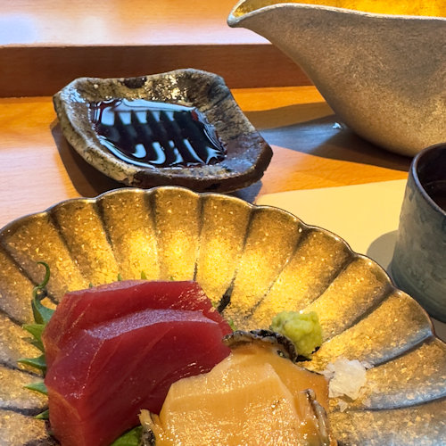 Sushi Tatsugoro - tuna & abalone sashimi