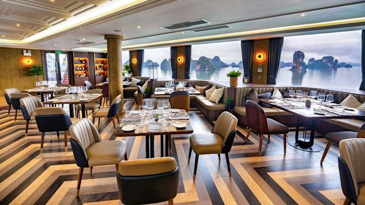Halong Bay cruise dining room