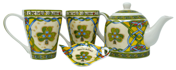Irish shamrock design tea set