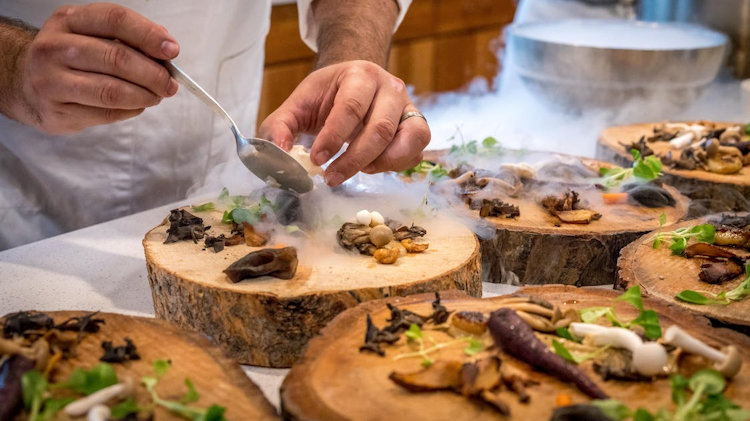 chef preparing plates