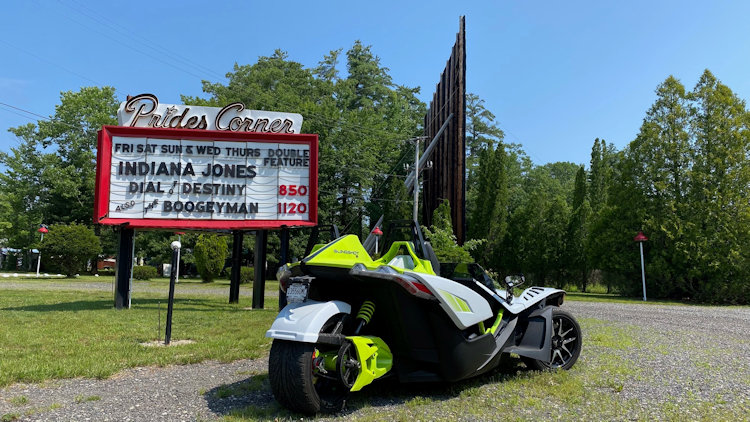 Polaris Slingshot at Drive in movie