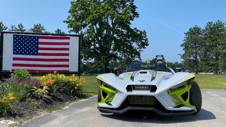 Polaris Slingshot and American Flag