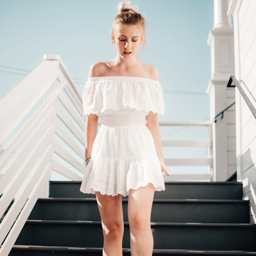 white mini dress