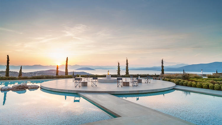 Amanzoe sea view terrace