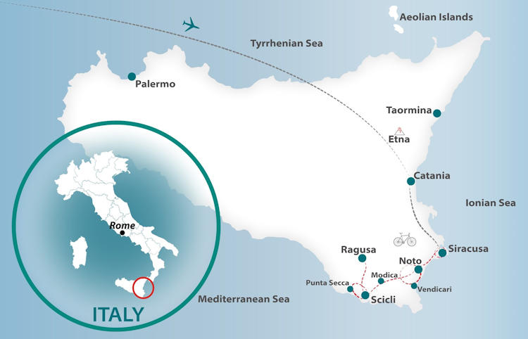 Sicily food tour map