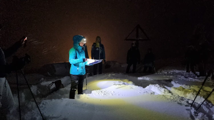 poetry reading in the snow