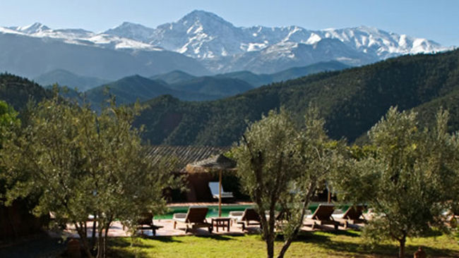 Kasbah Bab Ourika outdoor pool mountain view