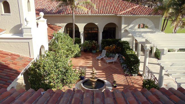 The Breakers Spa courtyard