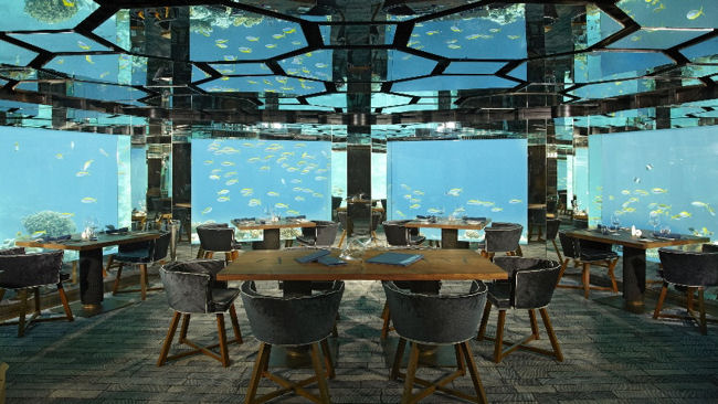 Anantara Kihavah Villas underwater restaurant