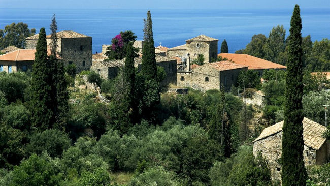 The Romanos stone buildings