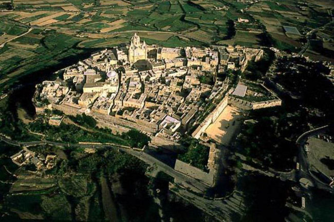 Malta Mdina aerial view