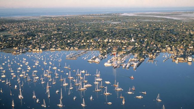 Nantucket harbor aerial