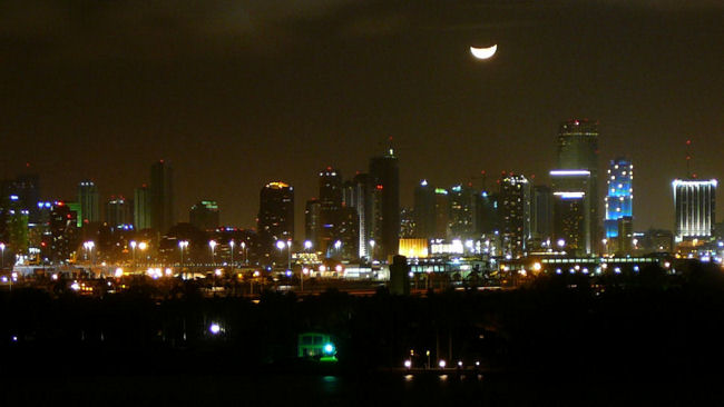 ONE Bal Harbour Resort & Spa Miami Beach view moon over Miami