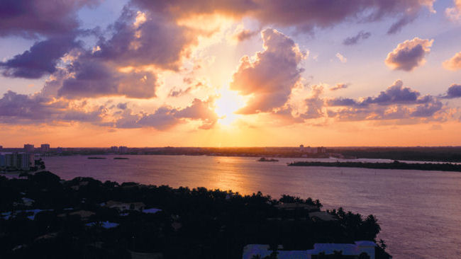 ONE Bal Harbour Resort & Spa sunset view over Biscayne Bay