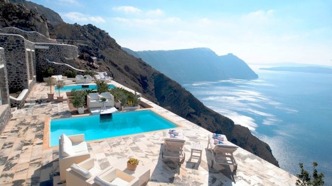 CSky Hotel Santorini pools